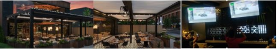 Aluminum alloy electric louvered pergola: the ideal shade for commercial stores