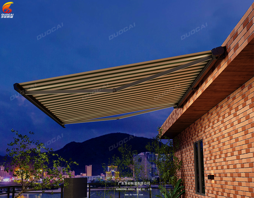 Acrylic Awnings Outdoor Garden Heavy Duty Full Cassette Remote Controlled Aluminum Automated Awning Retractable