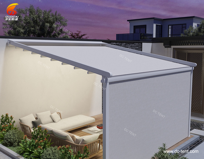 Rectractable roof pvc aluminum frame Motorized pergolas 